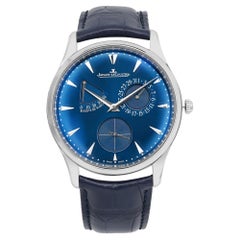 Jaeger Lecoultre Ultra Thin Reserve De Marche Steel Blue Dial Watch Q1378480