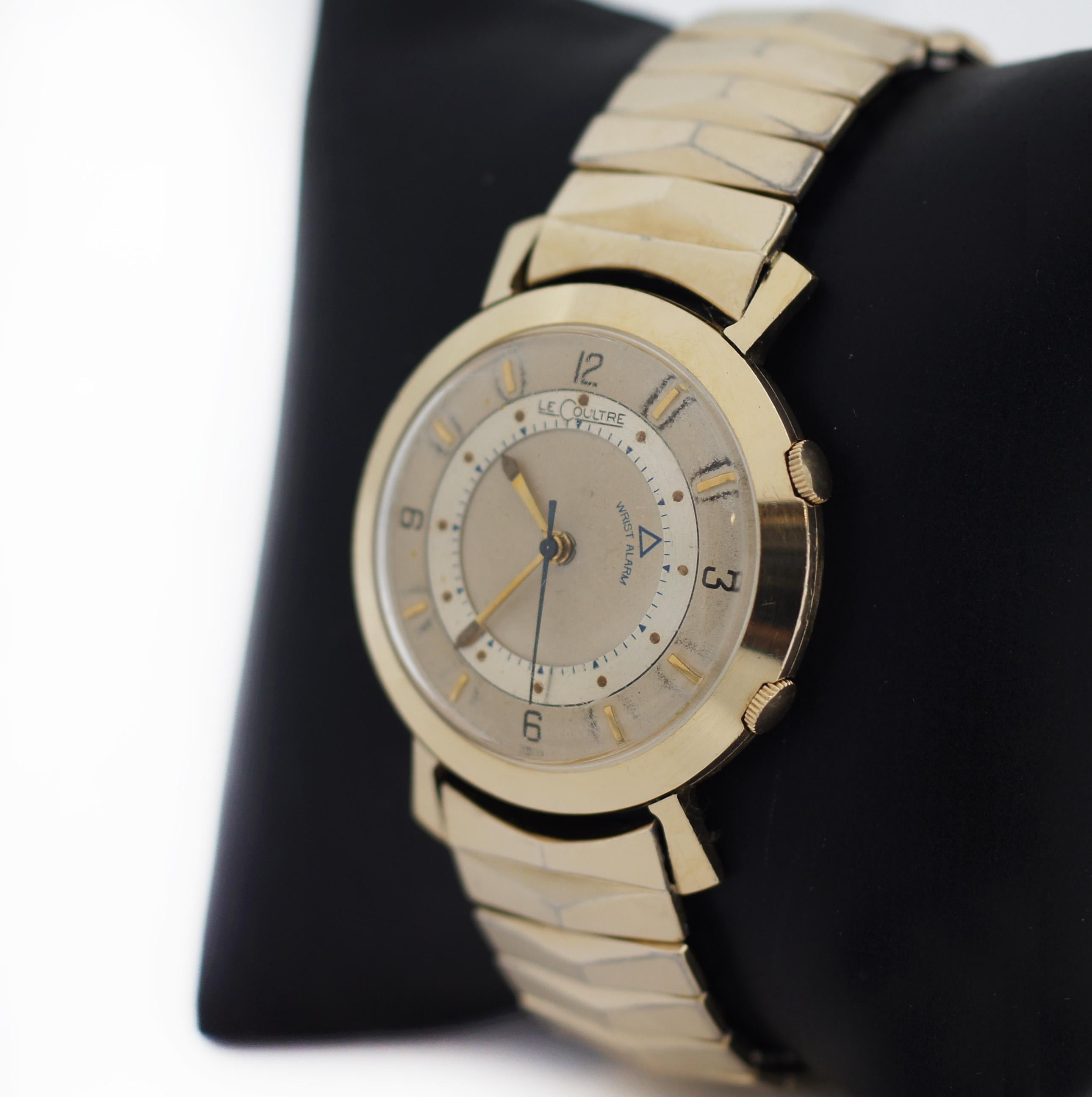 Jaeger LeCoultre Vintage 10K GF Alarm Watch In Good Condition In San Fernando, CA