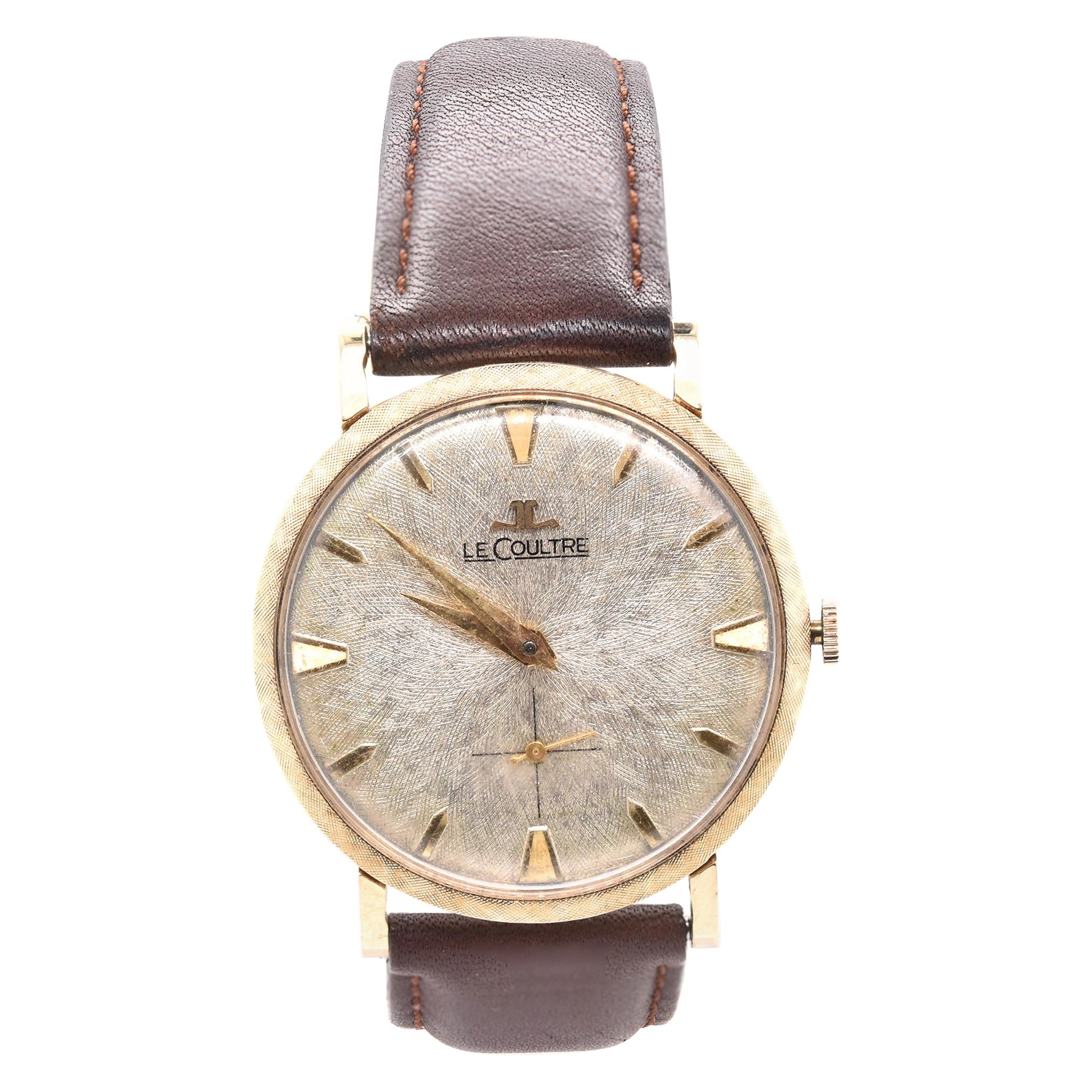 Jaeger-LeCoultre Vintage 14 Karat Yellow Gold Gents Wrist Watch