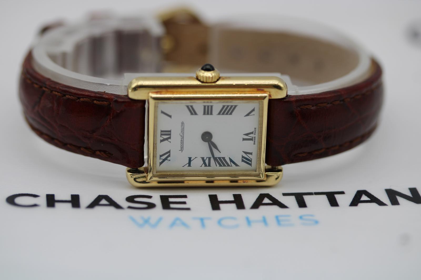 Jaeger-LeCoultre Orologio d'epoca in oro giallo 18 ct - anni '80, scatola e documenti In condizioni buone in vendita a London, GB