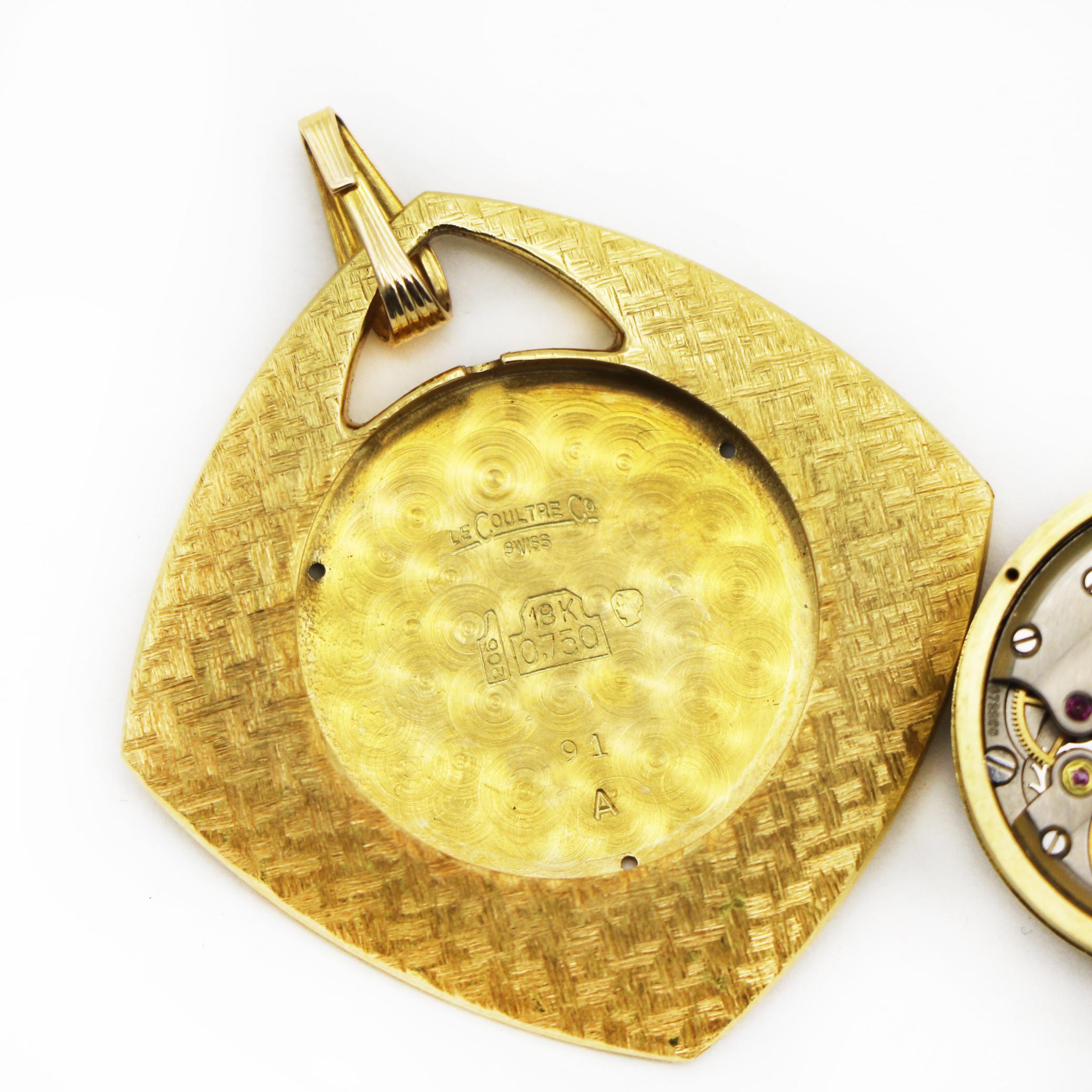 Jaeger-LeCoultre Vintage 18K Gold Uhr mit Anhänger im Angebot 1