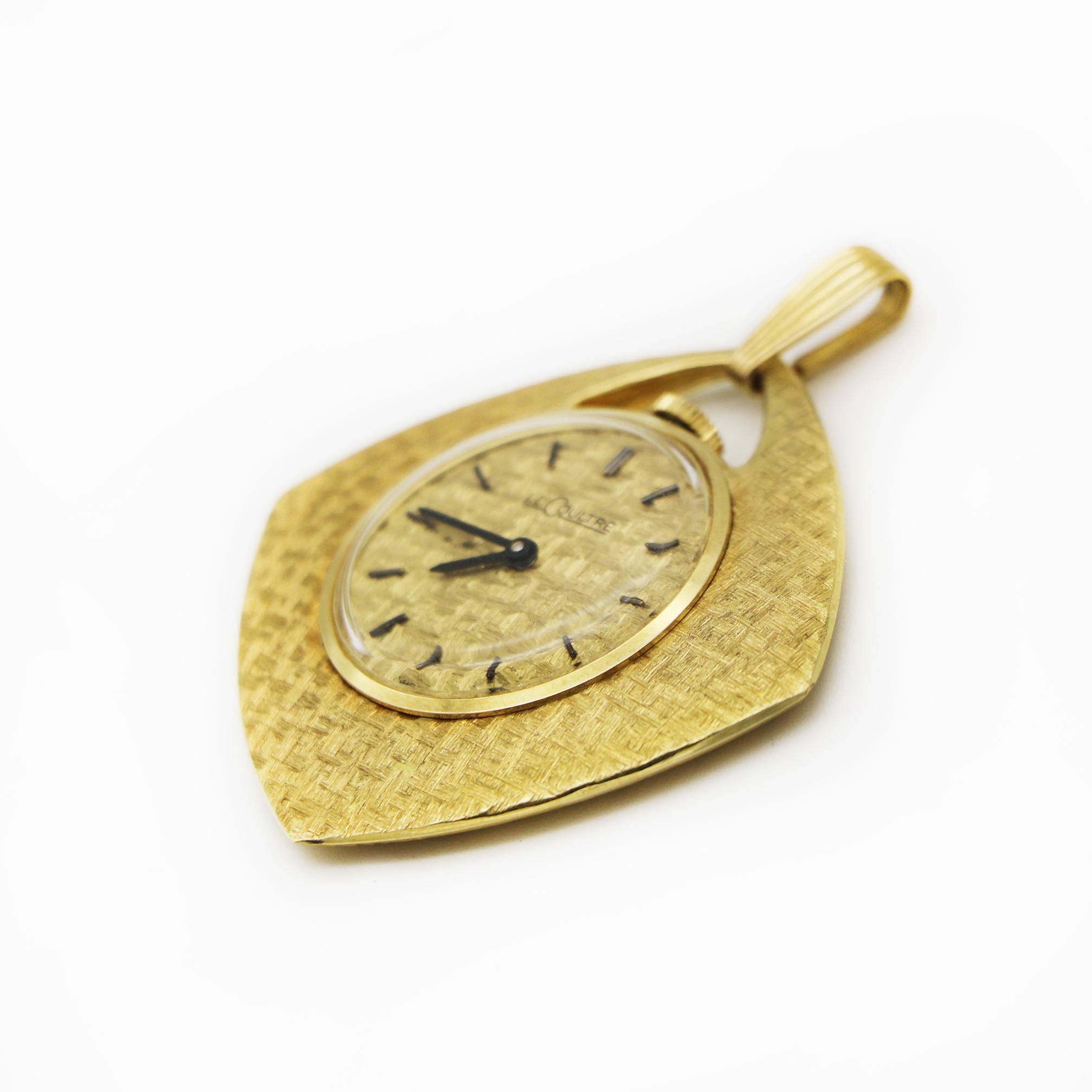 Jaeger-LeCoultre Vintage 18K Gold Uhr mit Anhänger im Angebot 2