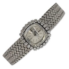 Jaeger-LeCoultre Vintage 18K White Gold Ladies Watch – Diamond Bezel, Swiss