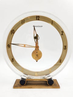 Jaeger LeCoultre Vintage Brass Table Clock, 8 Day Movement
