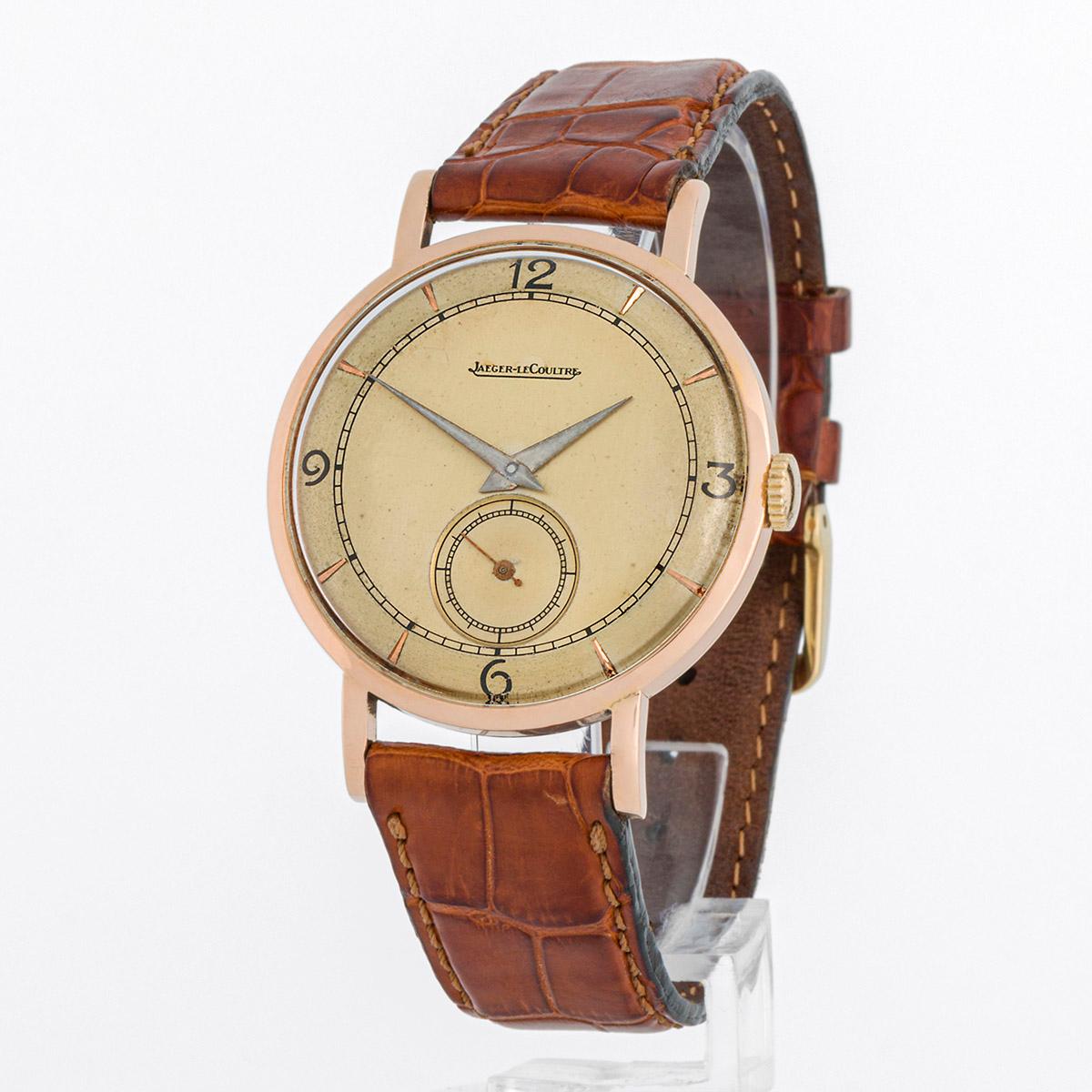 Contemporary Jaeger-LeCoultre Vintage Rose Gold and Small seconds on the dial For Sale