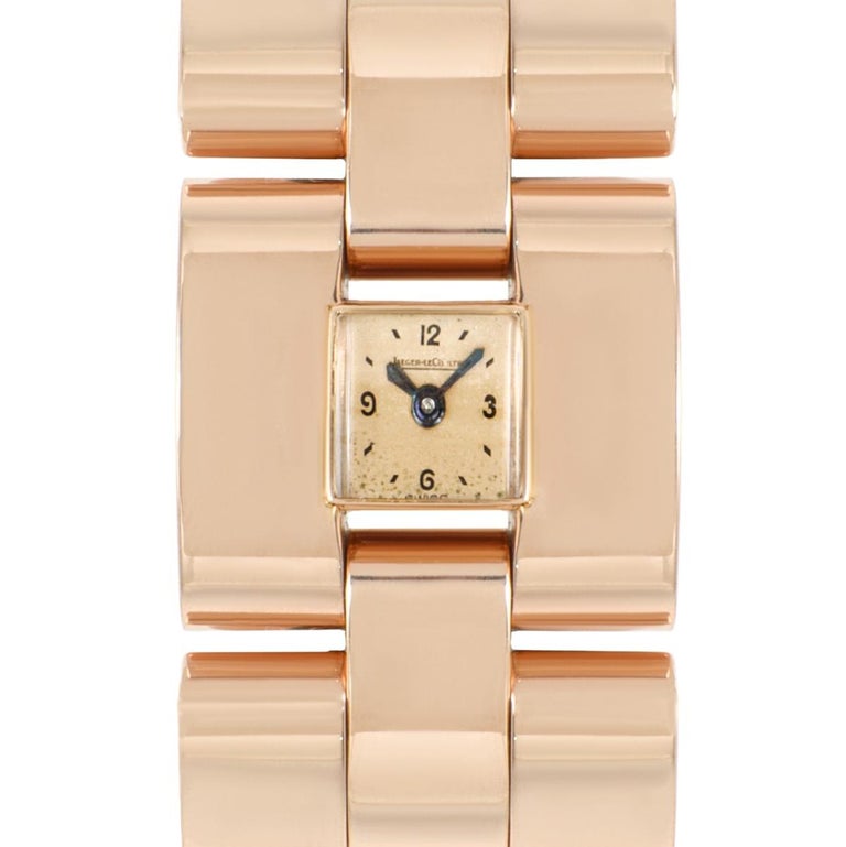 Jaeger LeCoultre Vintage Women's Dress Watch 18K Rose Gold Champagne Dial  at 1stDibs | kate spade champagne watch, jlc dress watch, jaeger dress sale