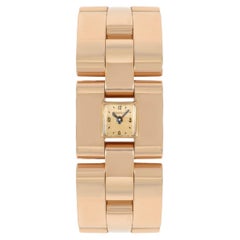 Jaeger LeCoultre Vintage Women's Dress Watch 18K Rose Gold Champagne Dial