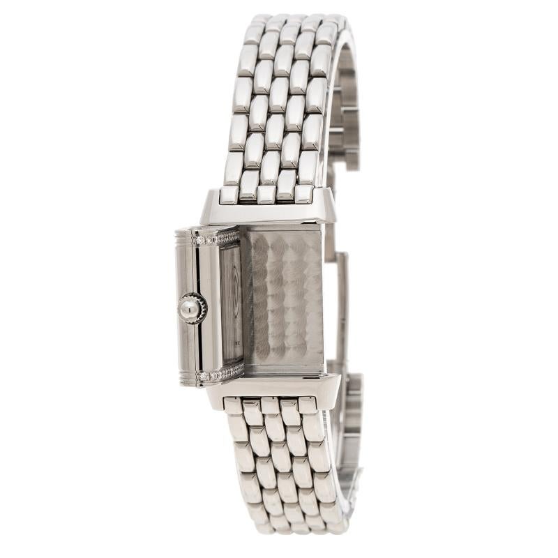 Jaeger LeCoultre White Diamonds Reverso Classic Duetto Women's Wristwatch 20 mm 2