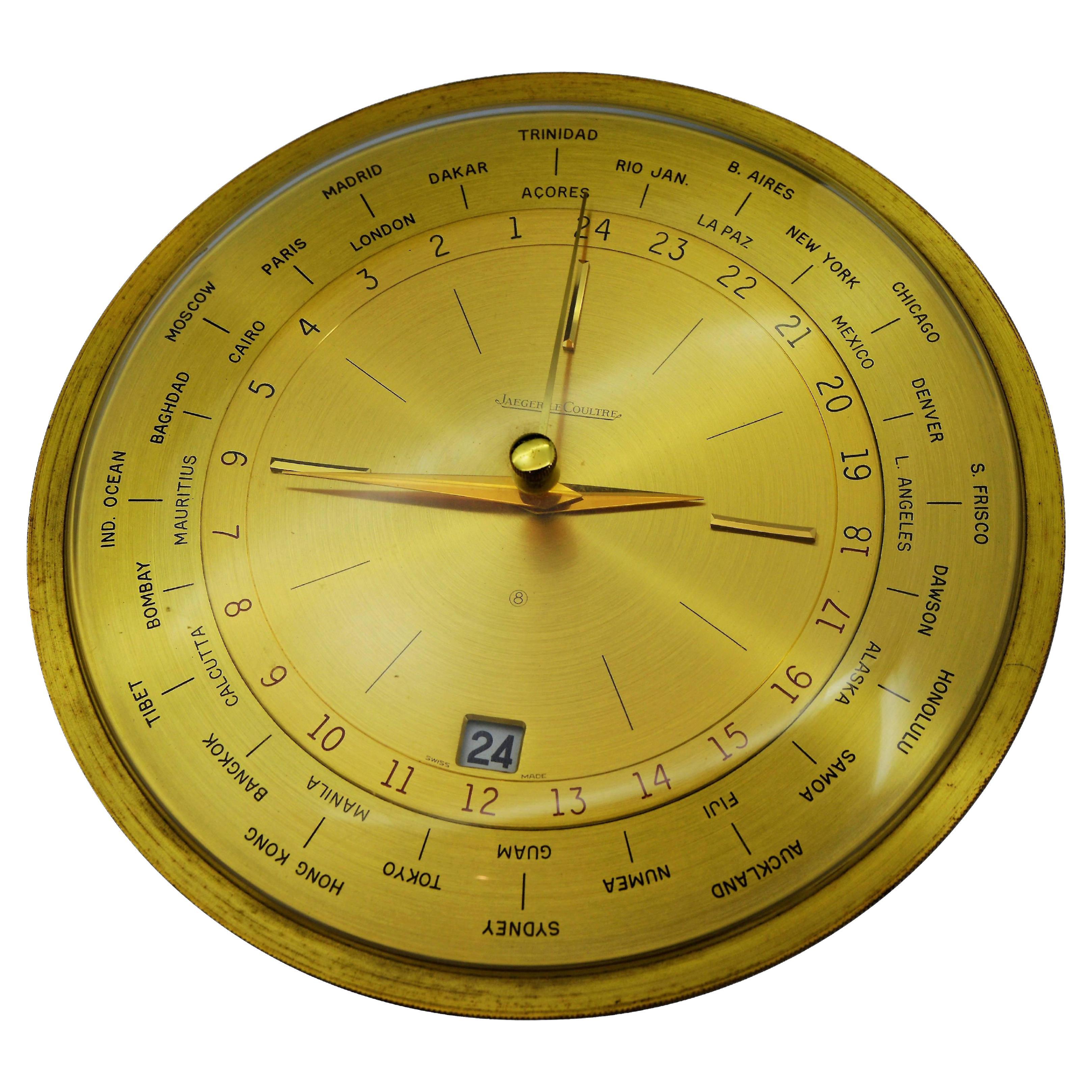 Reloj de sobremesa Jaeger LeCoultre Hora Mundial 8 Días Bronce Lacado Medieval