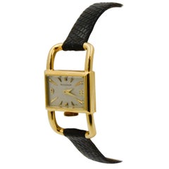 Vintage Jaeger-LeCoultre Yellow Gold Black Lizard Strap Strap 704580