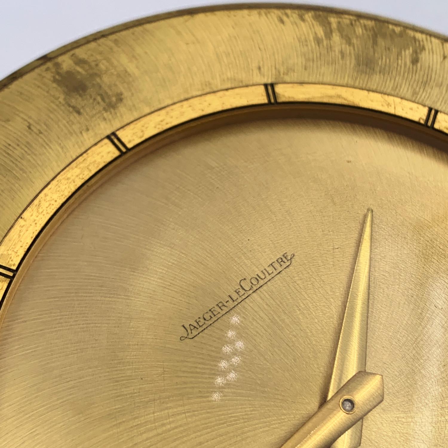 Jaeger LeCoutre for Hermes Vintage Round Gold Metal Desk Clock 5