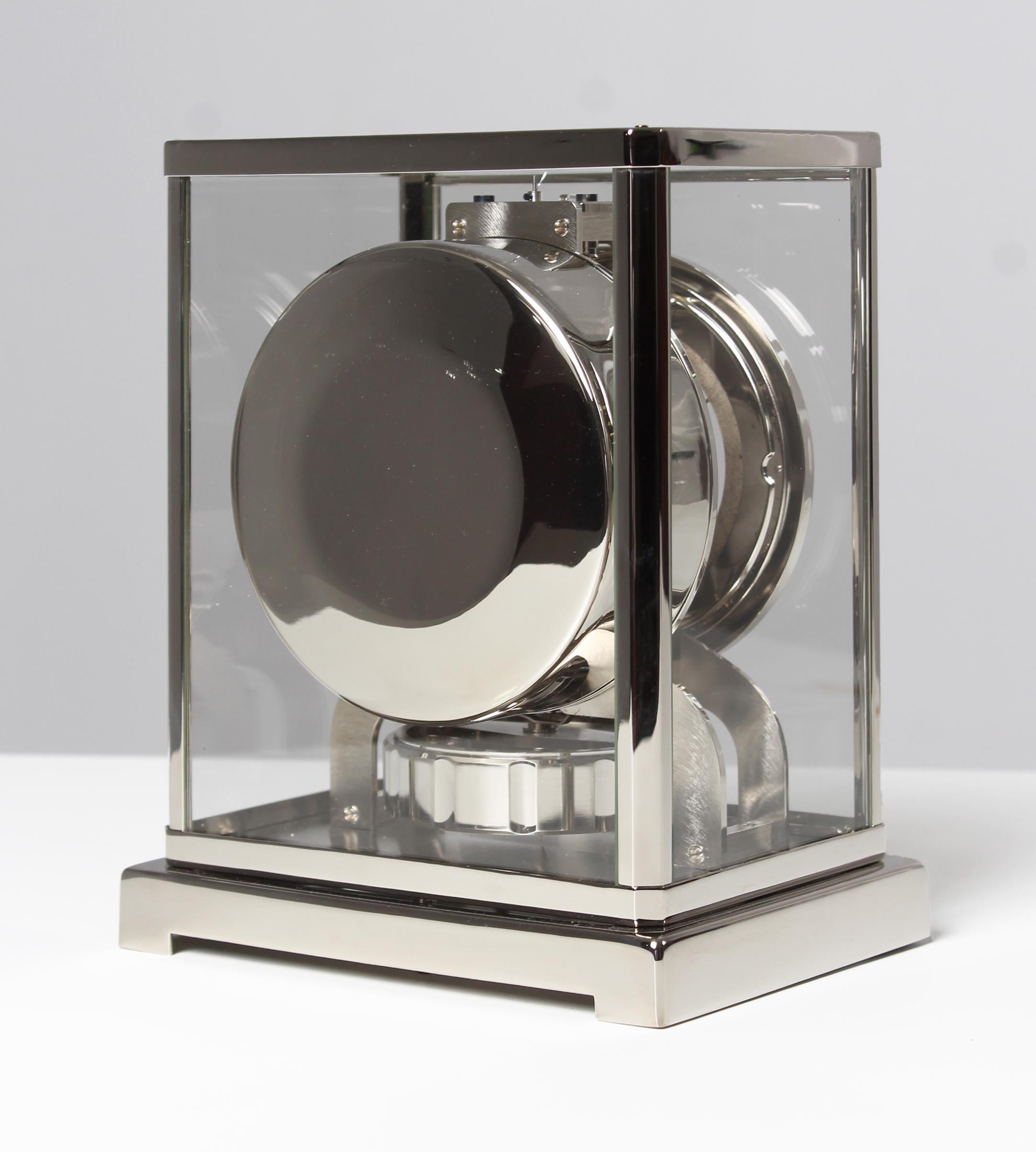 Jaeger Lecoutre, Silver Atmos Clock from 1956, Revised and New Nickel-Plated 3