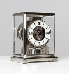 Jaeger Lecoutre, Silver Atmos Clock from 1956, Revised and New Nickel-Plated