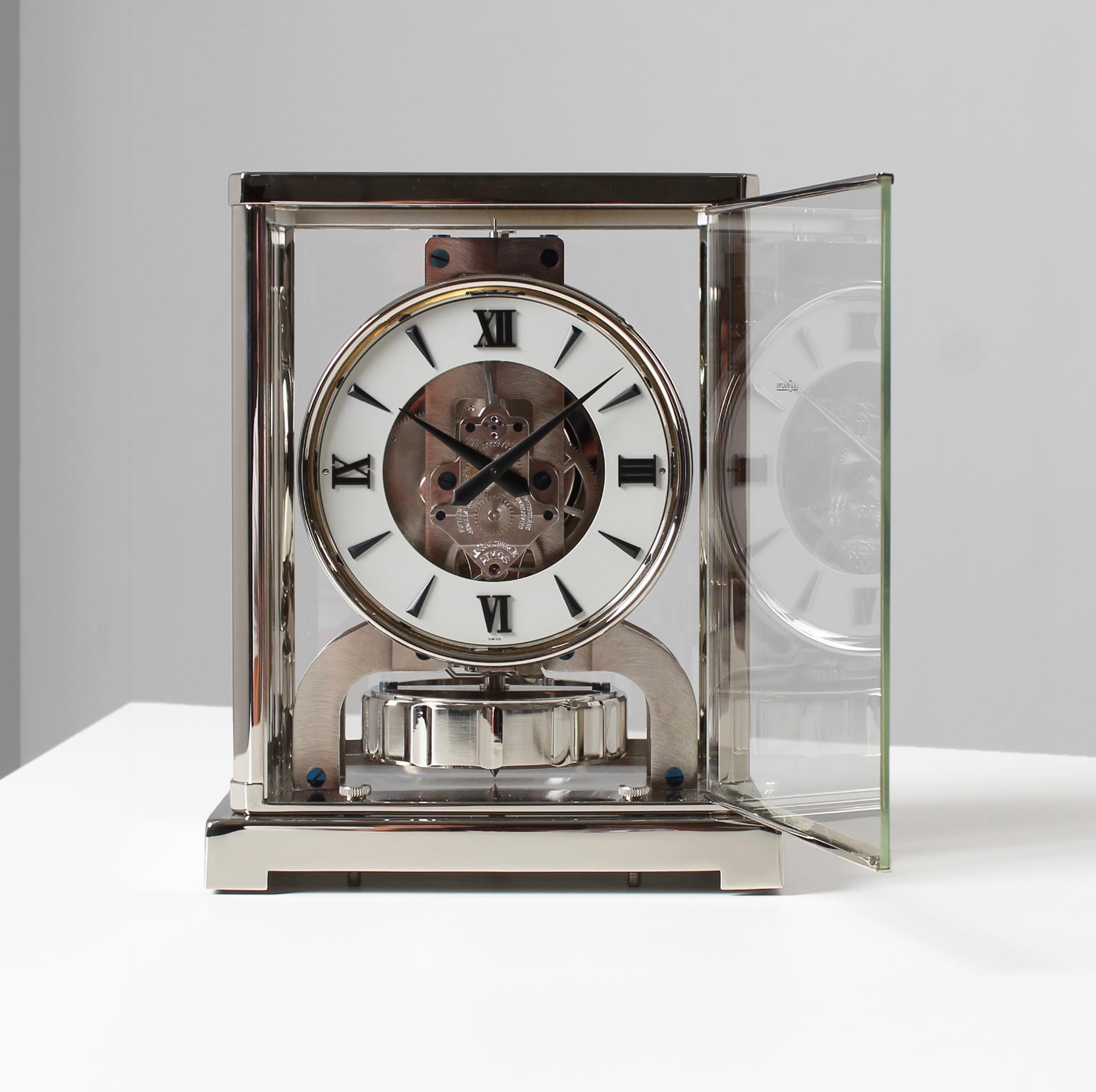 Jaeger Lecoutre, Silver Atmos Clock from 1956, Revised and New Nickel-Plated 1