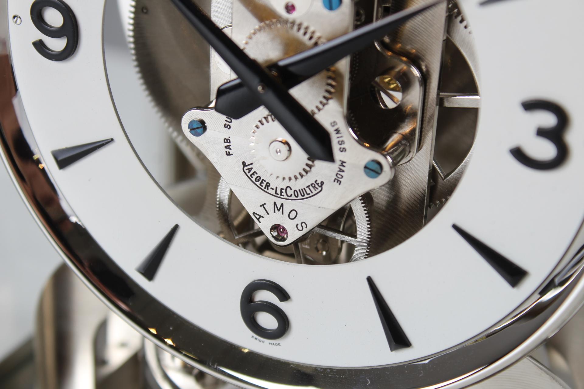 Jaeger Lecoutre, Silver Atmos Clock from 1965, Revised and New Nickel-Plated 6