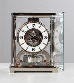 Jaeger Lecoutre, Silver Atmos Clock from 1965, Revised and New Nickel-Plated