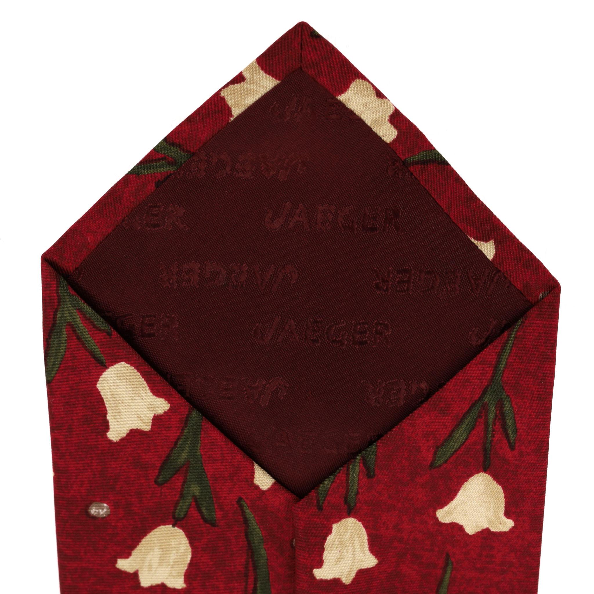 Corbata de seda con estampado de tulipanes Jaeger en venta 1