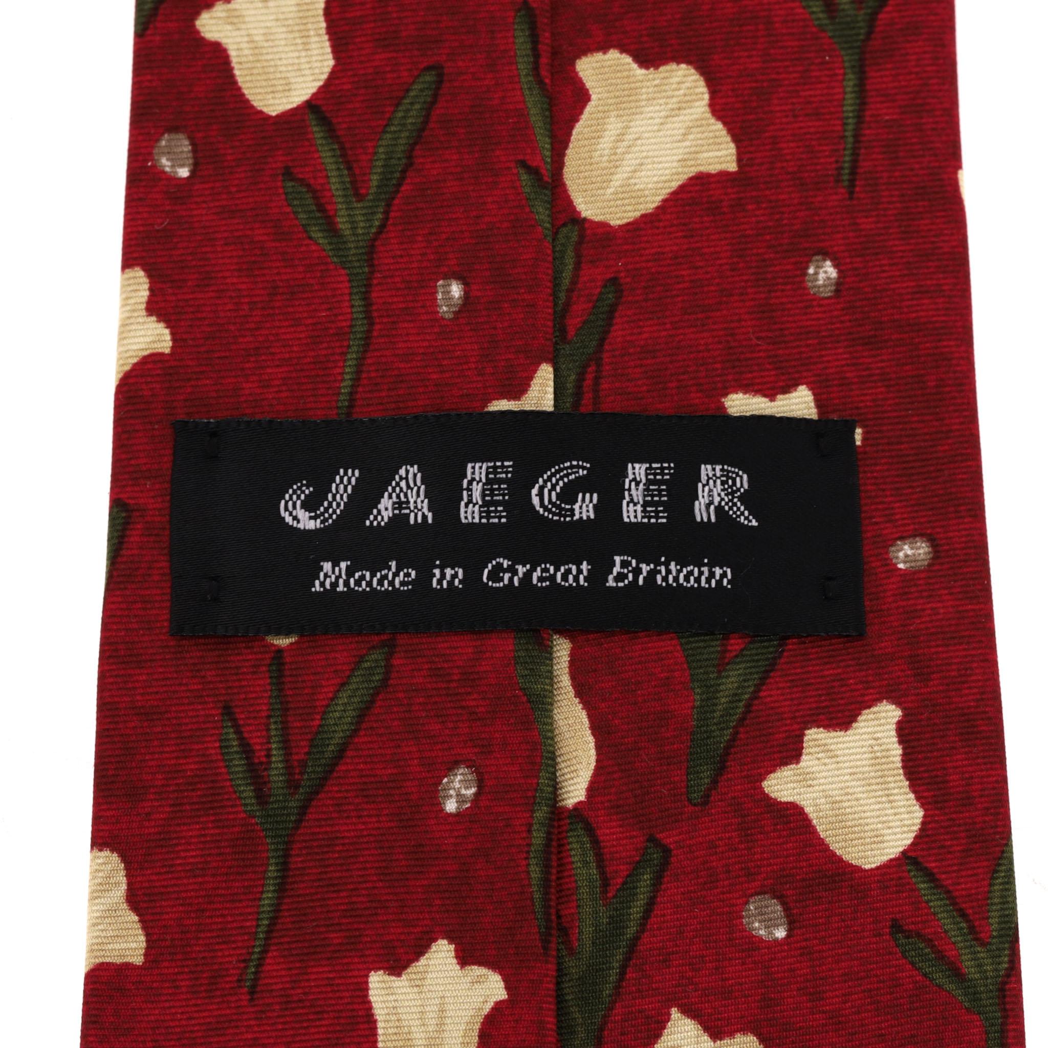 Corbata de seda con estampado de tulipanes Jaeger en venta 2