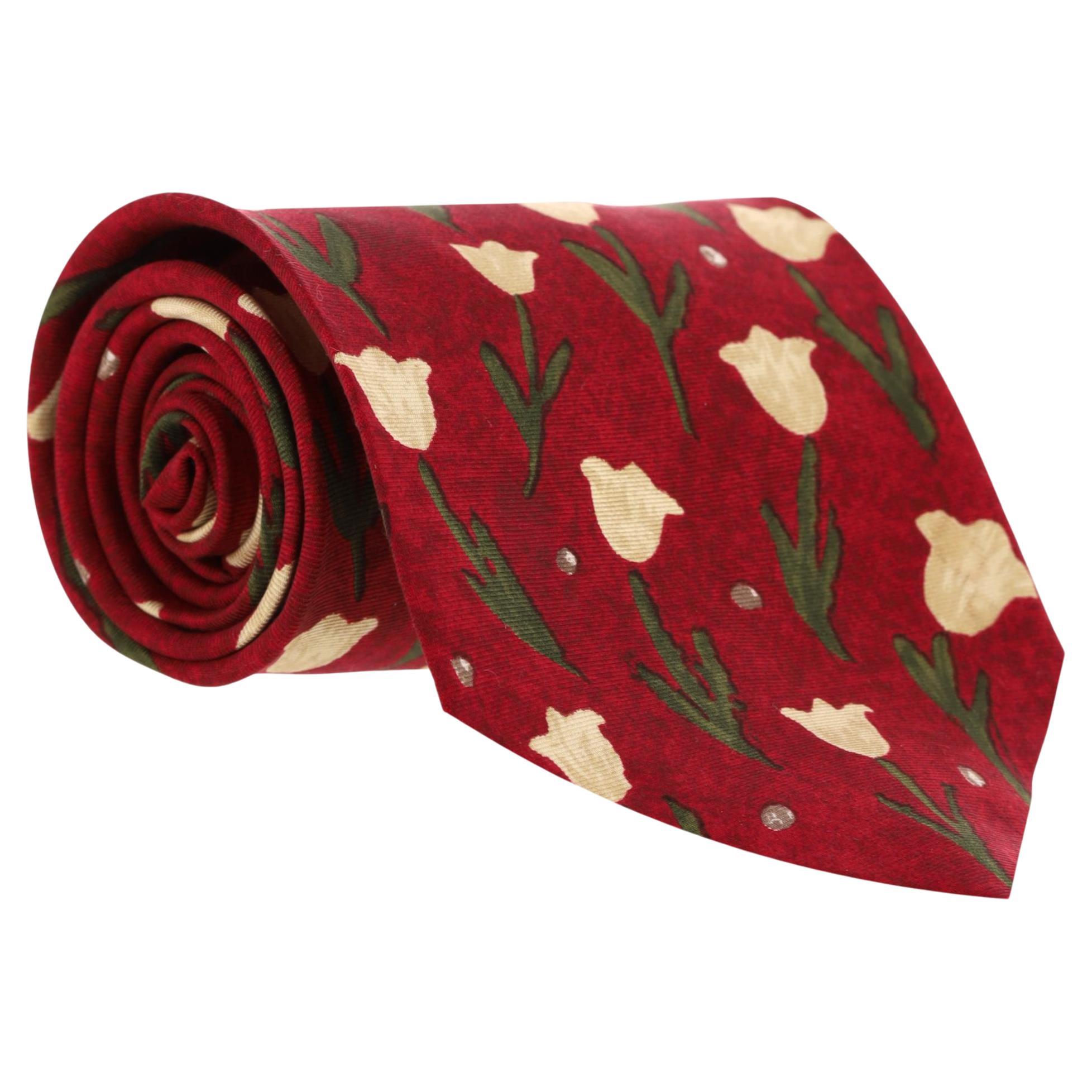 Jaeger Tulip Print Silk Tie