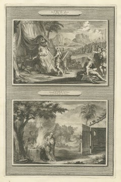 Jael Kills Sisera and the Calling of Gideon, Mortier Bible circa 1700