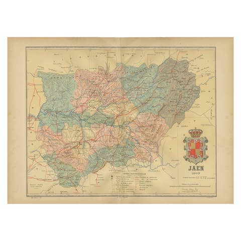 Jaén 1902: A Cartographic Depiction of Andalusia's Olive Heartland