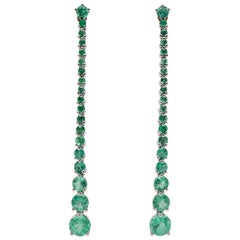 JAG New York Emerald Drop Earrings in Platinum