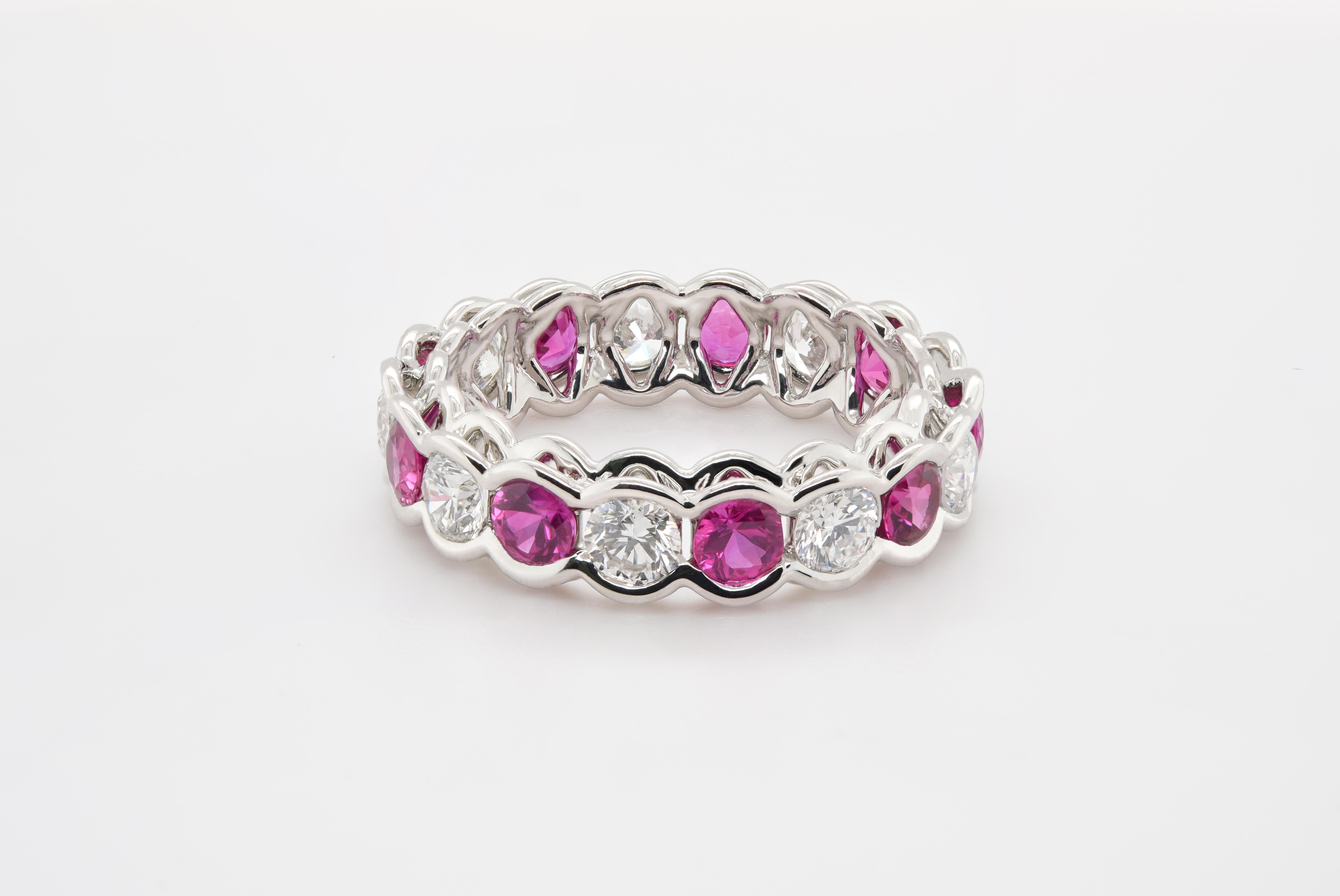 Artist JAG New York Ruby and Diamond Eternity Band For Sale