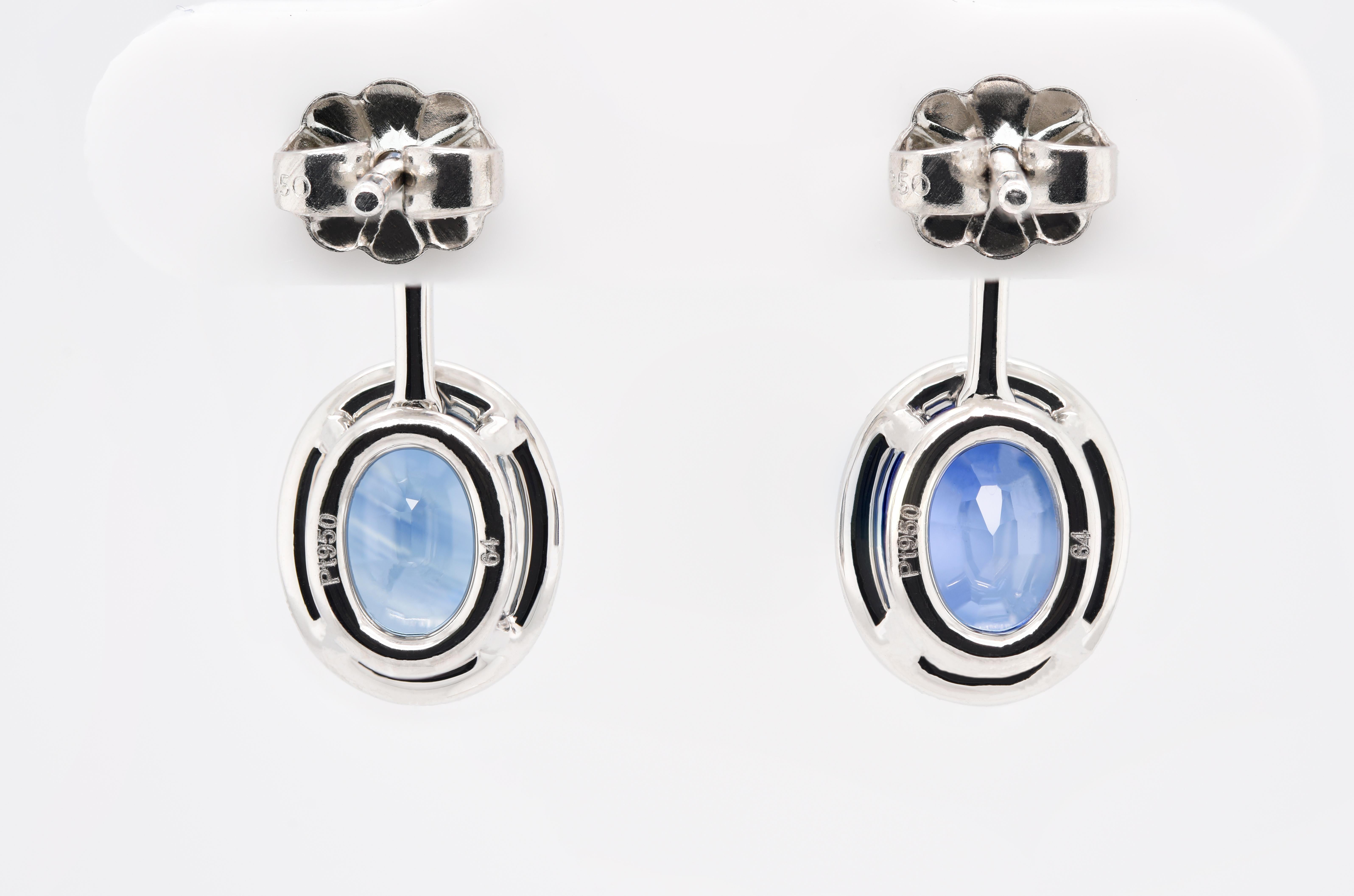 Oval Cut JAG New York Sapphires and Diamonds Drop Earrings For Sale