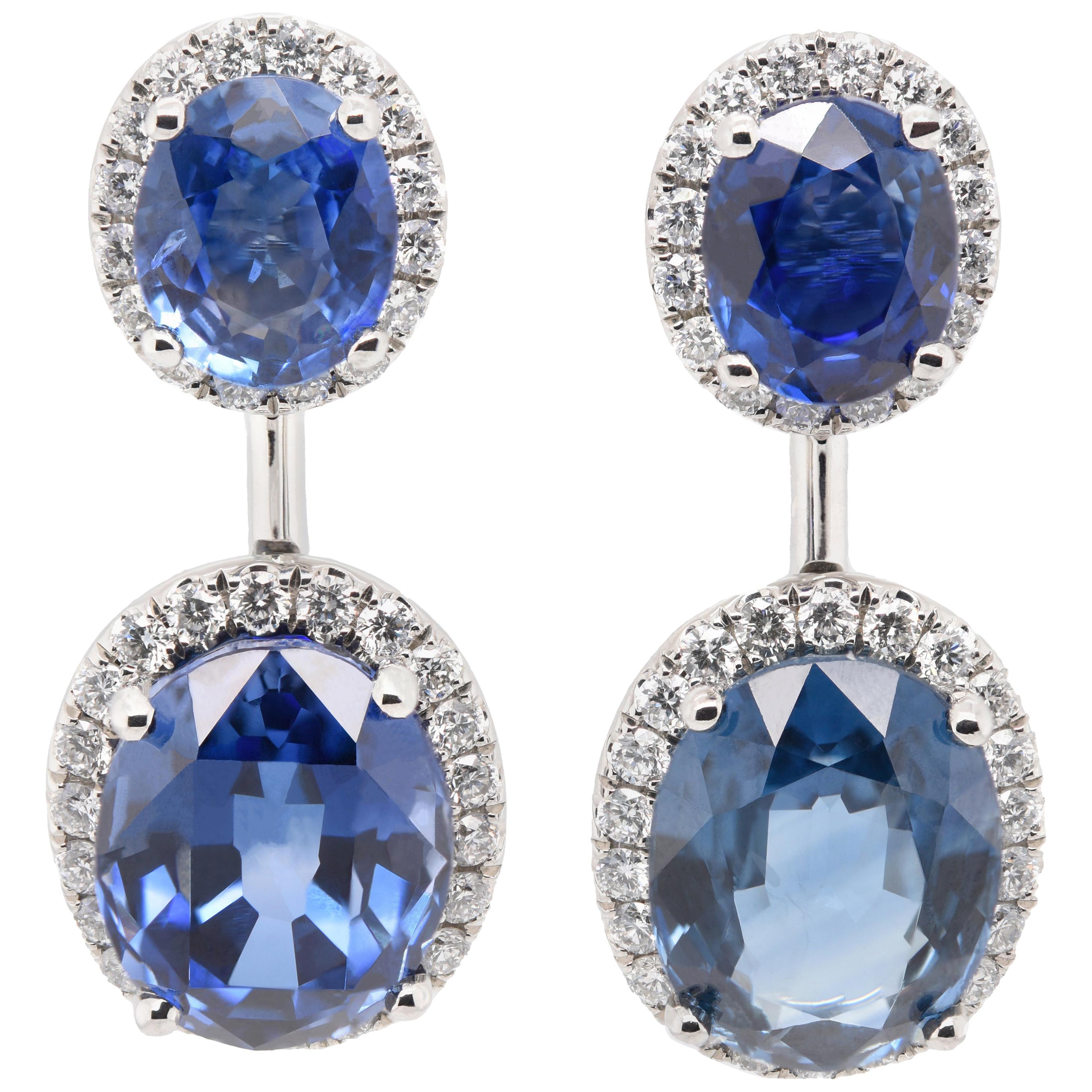 JAG New York Sapphires and Diamonds Drop Earrings For Sale