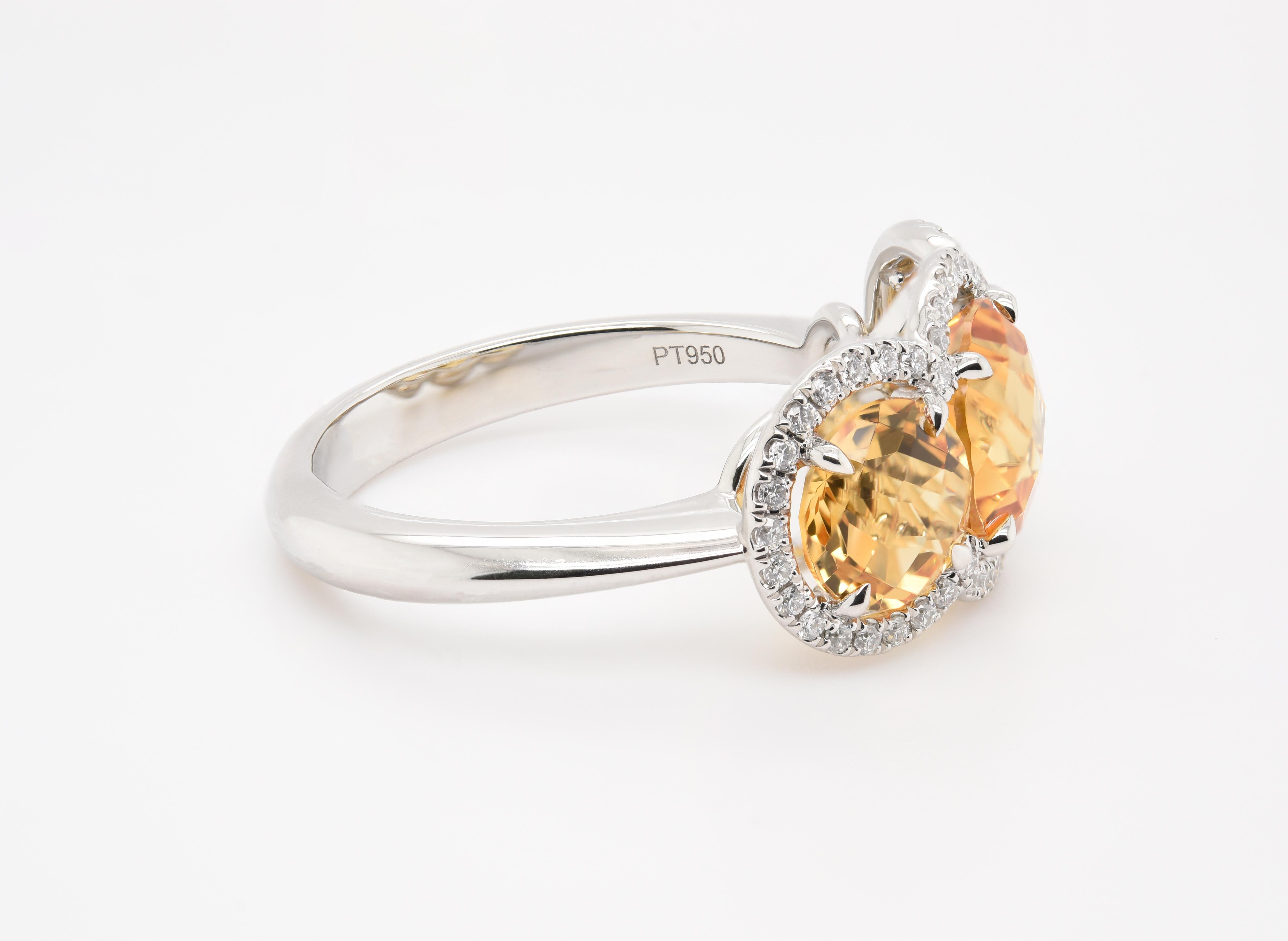 JAG New York created for you this citrine surrounded by diamond halos that is comprised of 3.40 carats total gemstone weight of citrine and diamonds set in platinum.  

Unapologetic self-expression through jewelry. JAG New York's world class designs