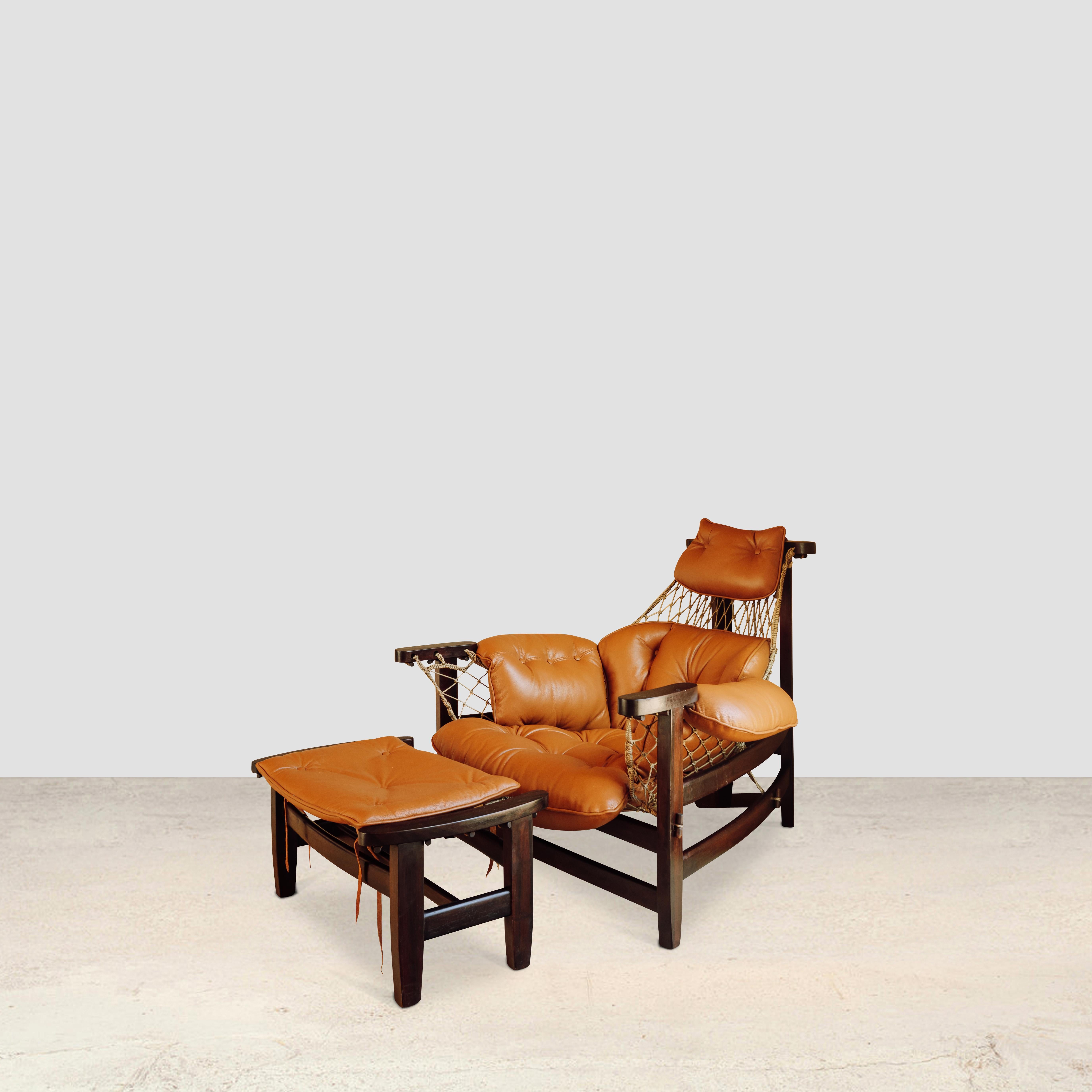 Jaganda-Sessel mit Ottomane von Jean Gillon, 1968 (Moderne der Mitte des Jahrhunderts) im Angebot