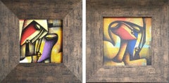 Made for Each Other, Charcoal & Acrylic on Canvas (Set of 2 works) "In Stock"