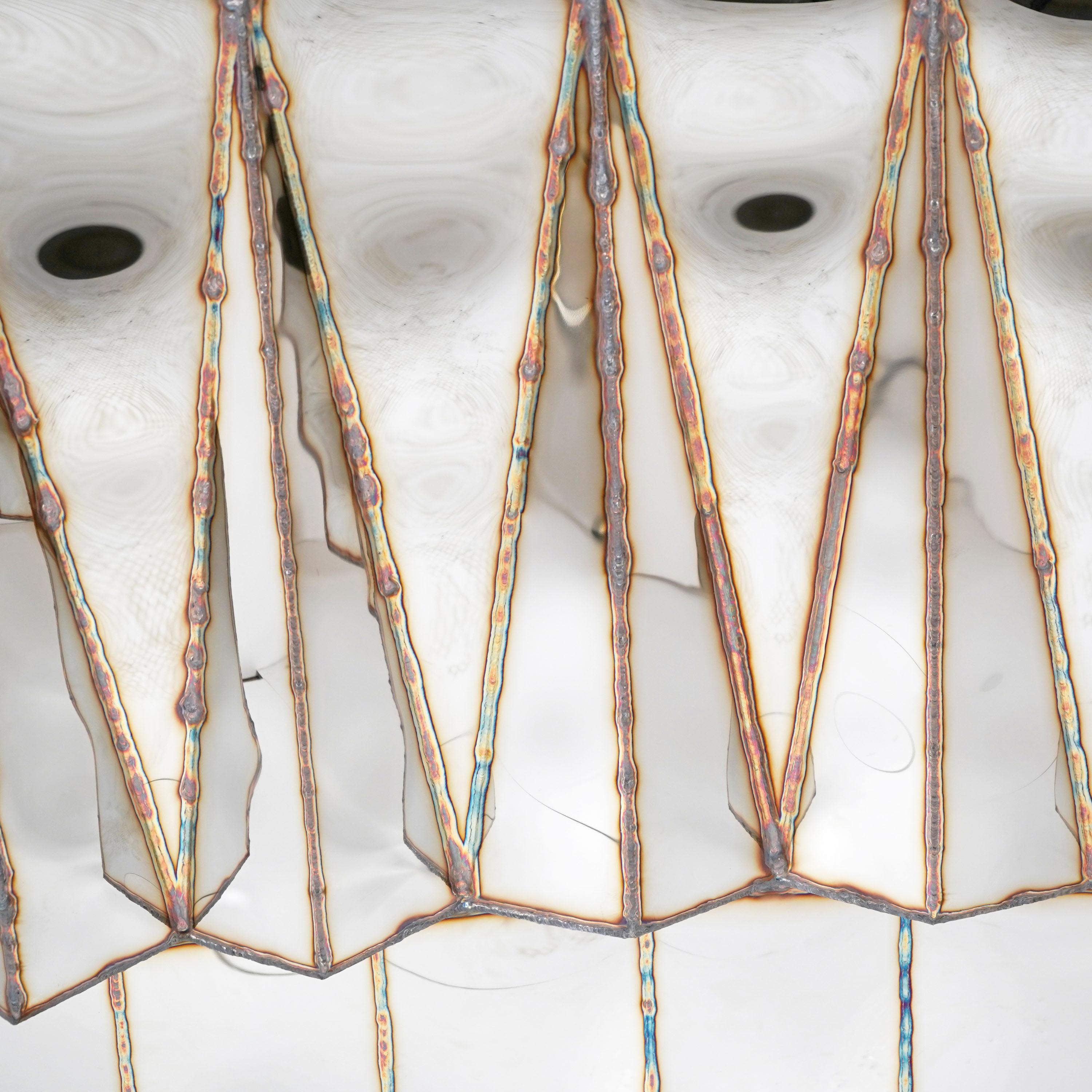 Post-Modern Jagged Edge Bar in Welded Mirror Polish & Stainless Steel by Julian Mayor For Sale
