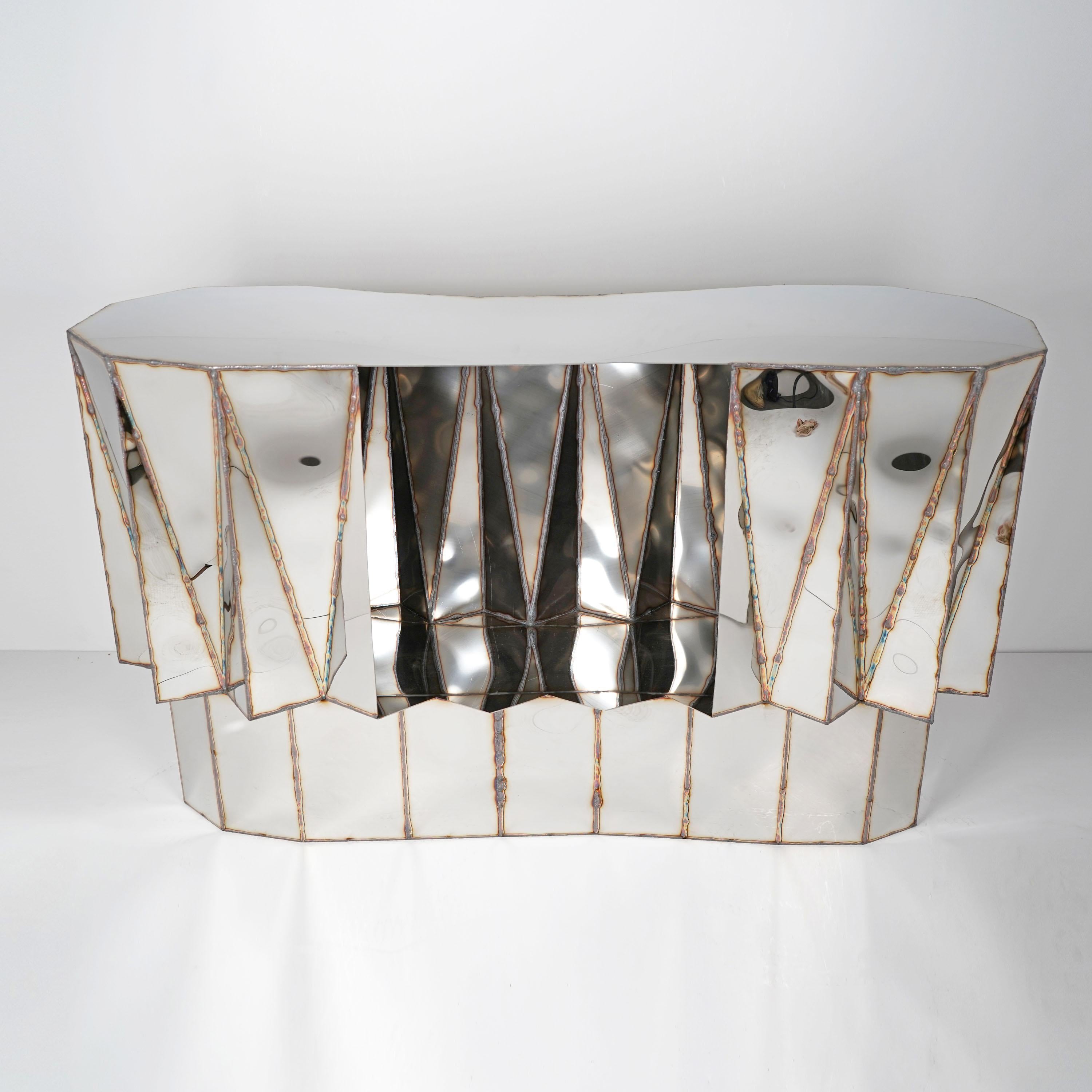 Other Jagged Edge Bar in Welded Mirror Polish & Stainless Steel by Julian Mayor For Sale