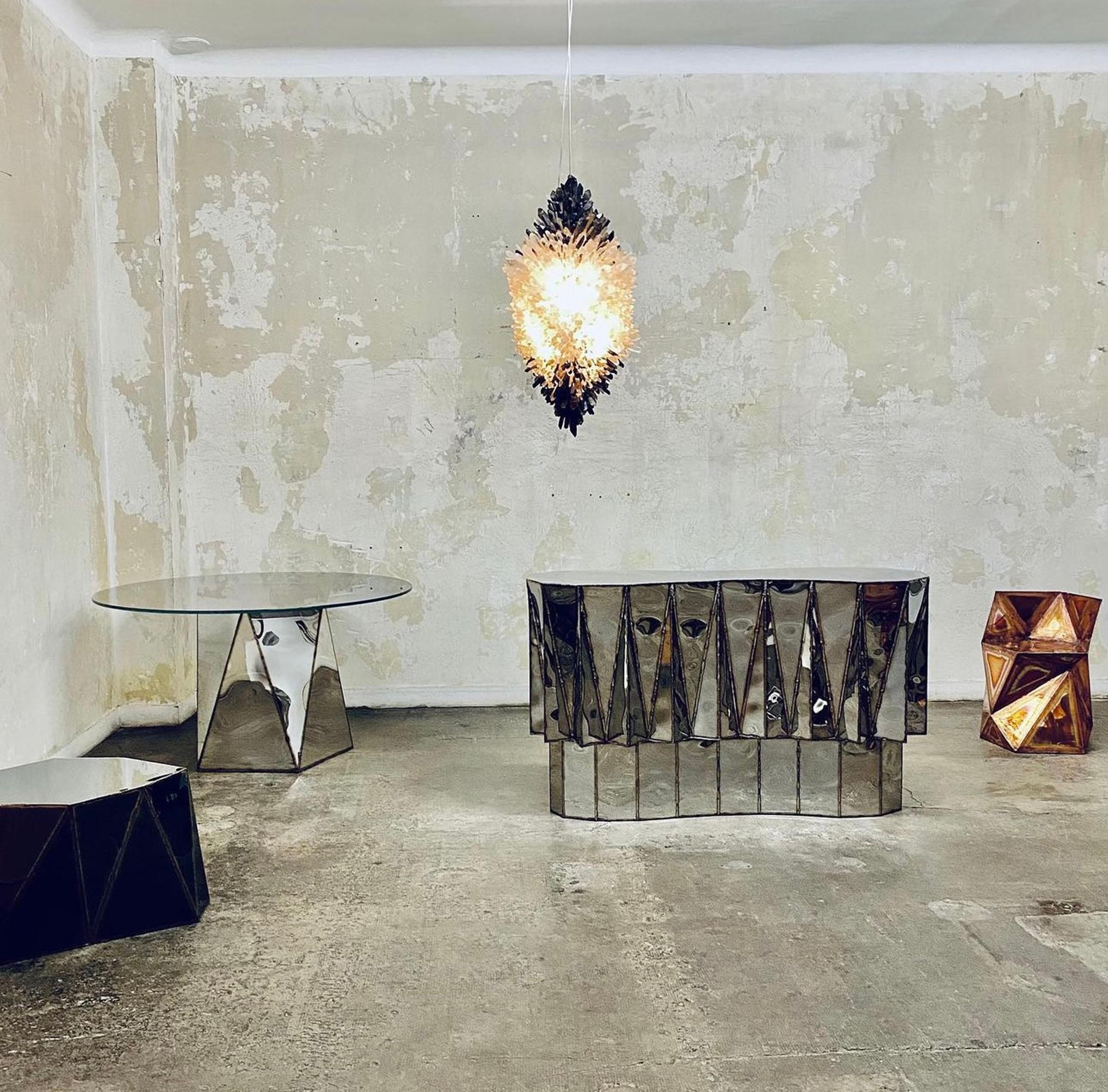 Jagged Edge Bar in Welded Mirror Polish & Stainless Steel by Julian Mayor For Sale 1