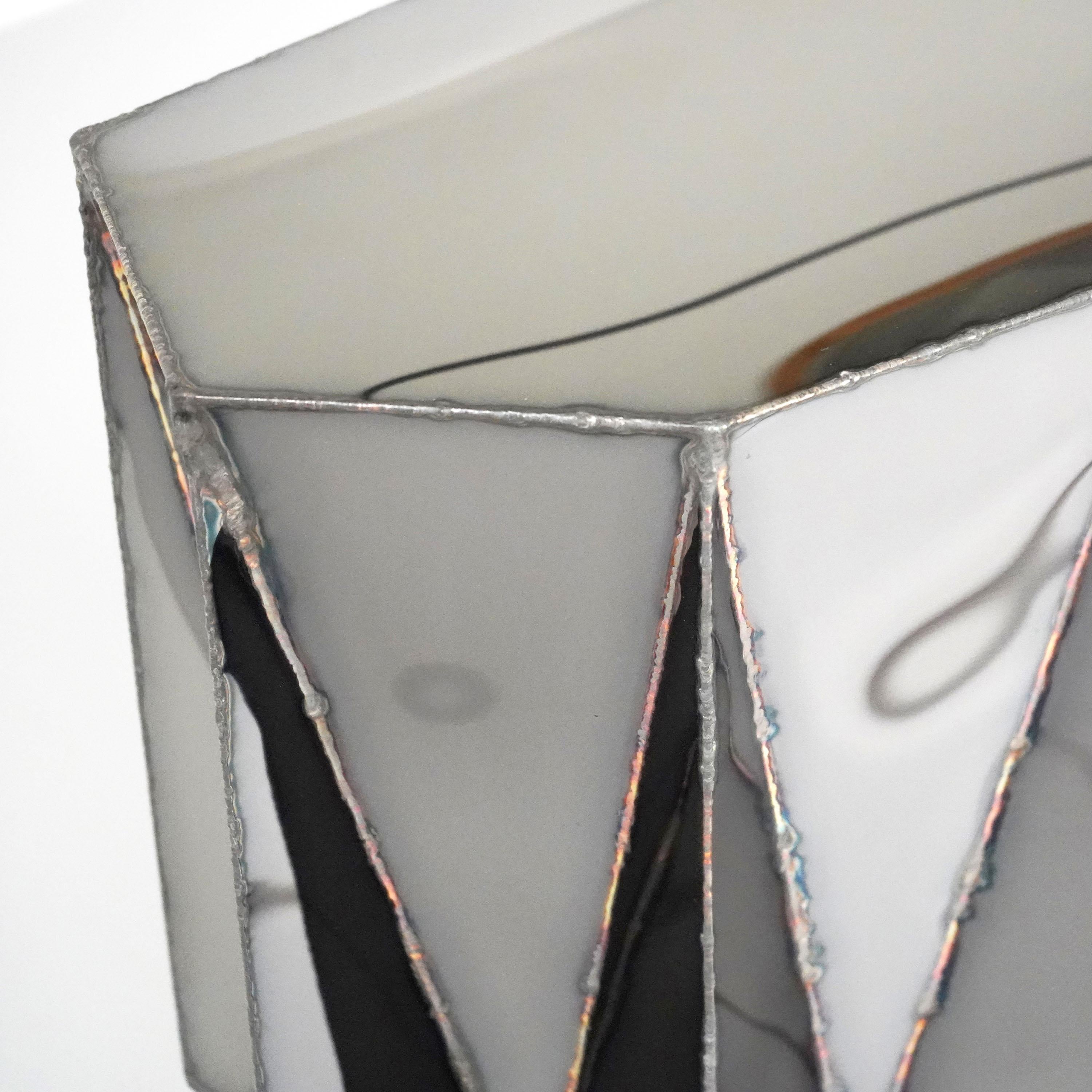 British Jagged Edge Console in Welded Mirror-Polished Stainless Steel by Julian Mayor For Sale