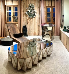 Jagged Edge Genius Loci Table in Mirror-Polished Stainless Steel by Julian Mayor