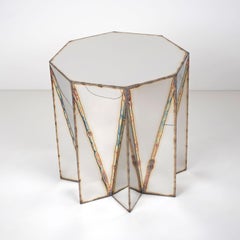 Tabouret Jagged Edge en acier inoxydable poli miroir par Julian Mayor