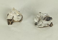 Jagged Rock Crystal Ear Clips
