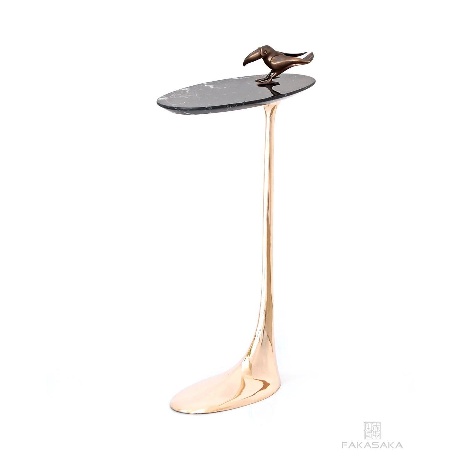 Jagger Drink Table with Nero Marquina Marble Top by Fakasaka Design For Sale 2