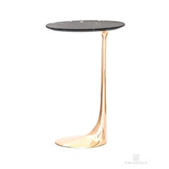 Jagger Drink Table with Nero Marquina Marble Top by Fakasaka Design