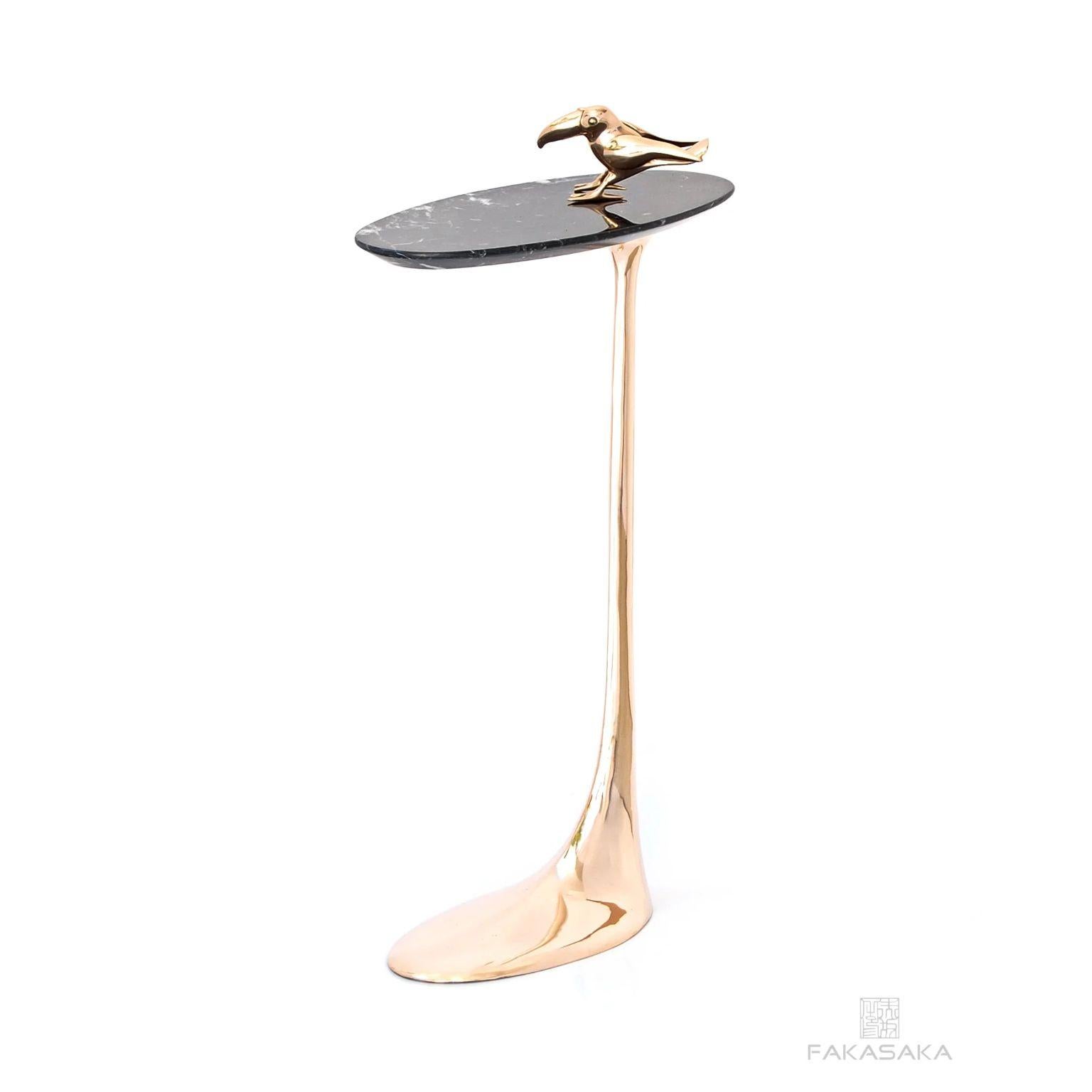 Jagger Drink Table with Nero Marquina Marble Top by Fakasaka Design For Sale 1
