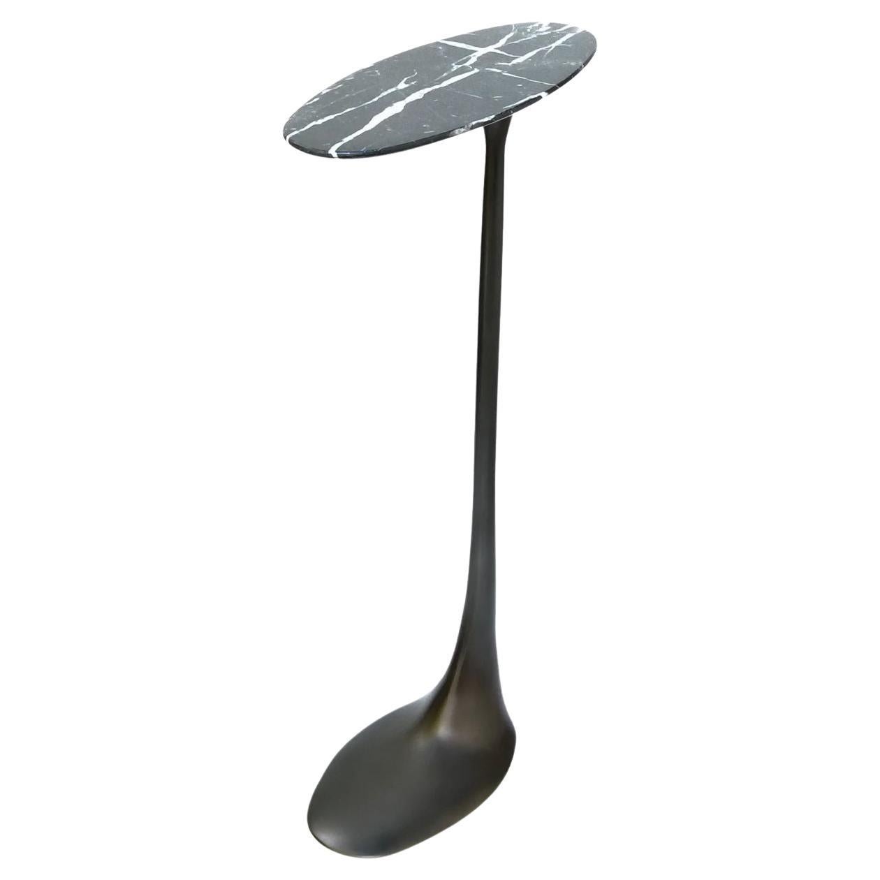 Jagger Drink Table with Nero Marquina Marble Top by Fakasaka Design For Sale