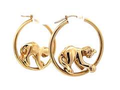 Jaguar 14K Yellow Gold Hoop Earrings