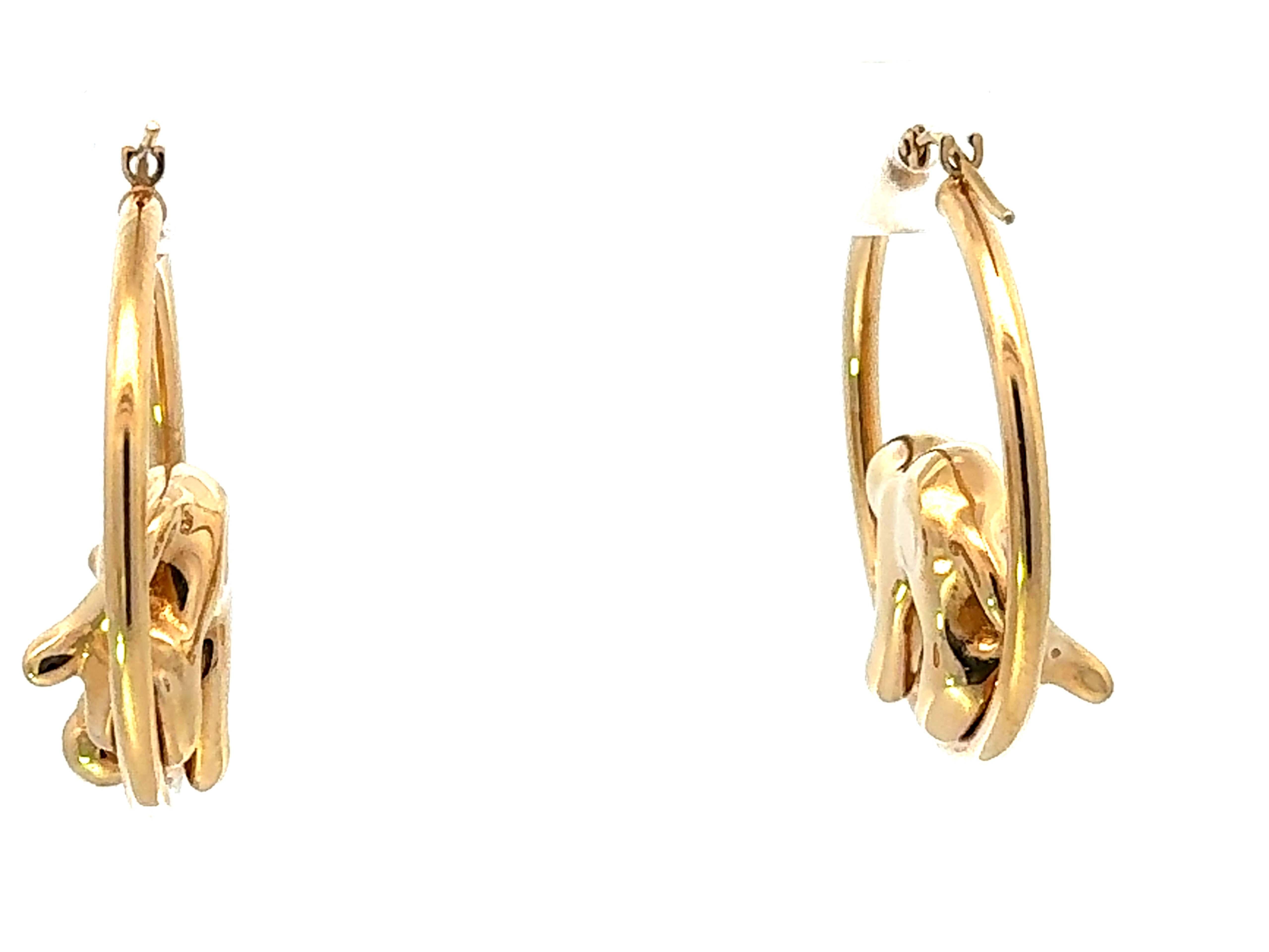 Jaguar 14K Yellow Gold Hoop Earrings 3