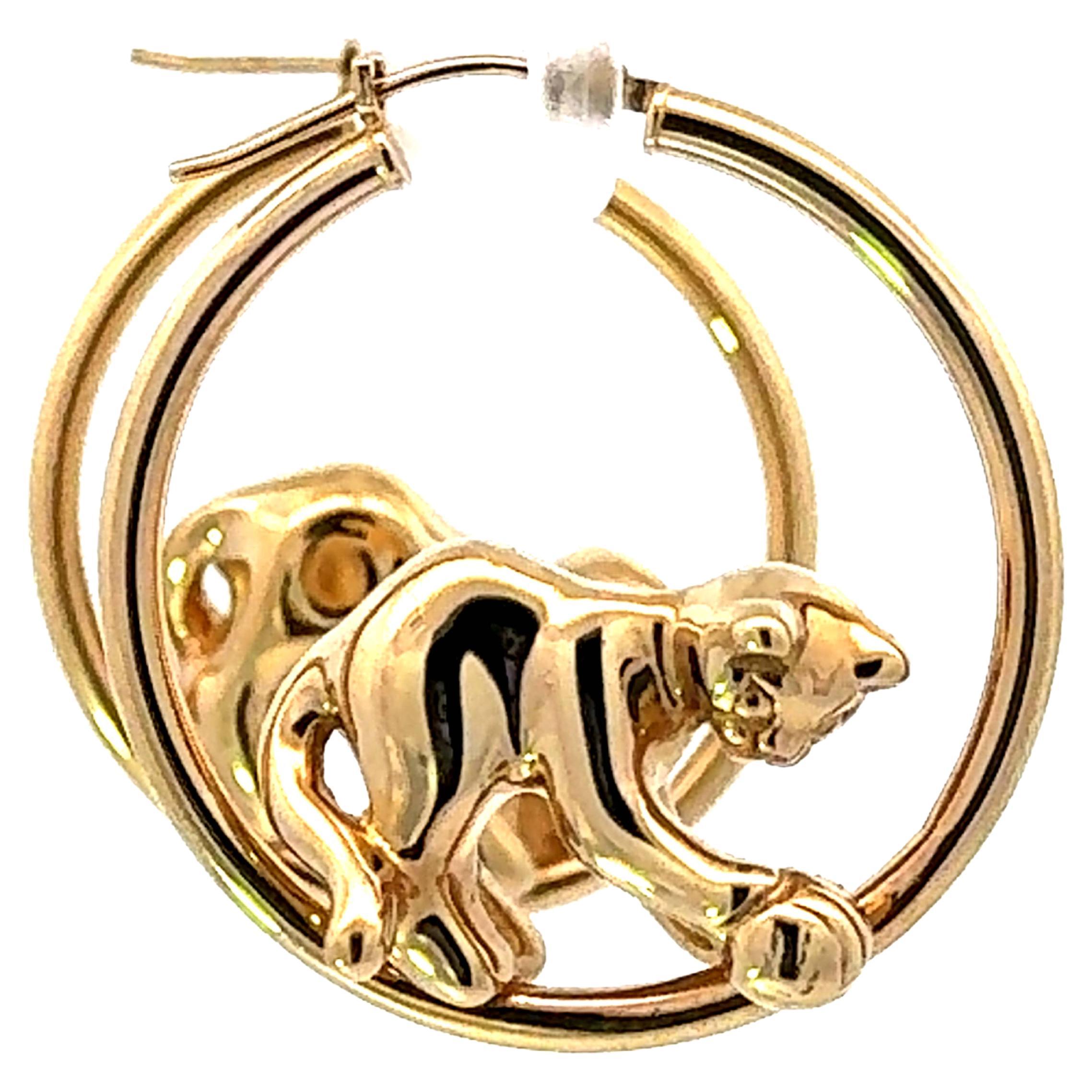 Jaguar 14K Yellow Gold Hoop Earrings
