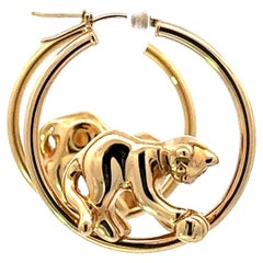 Jaguar Boucles d'oreilles en or jaune 14K