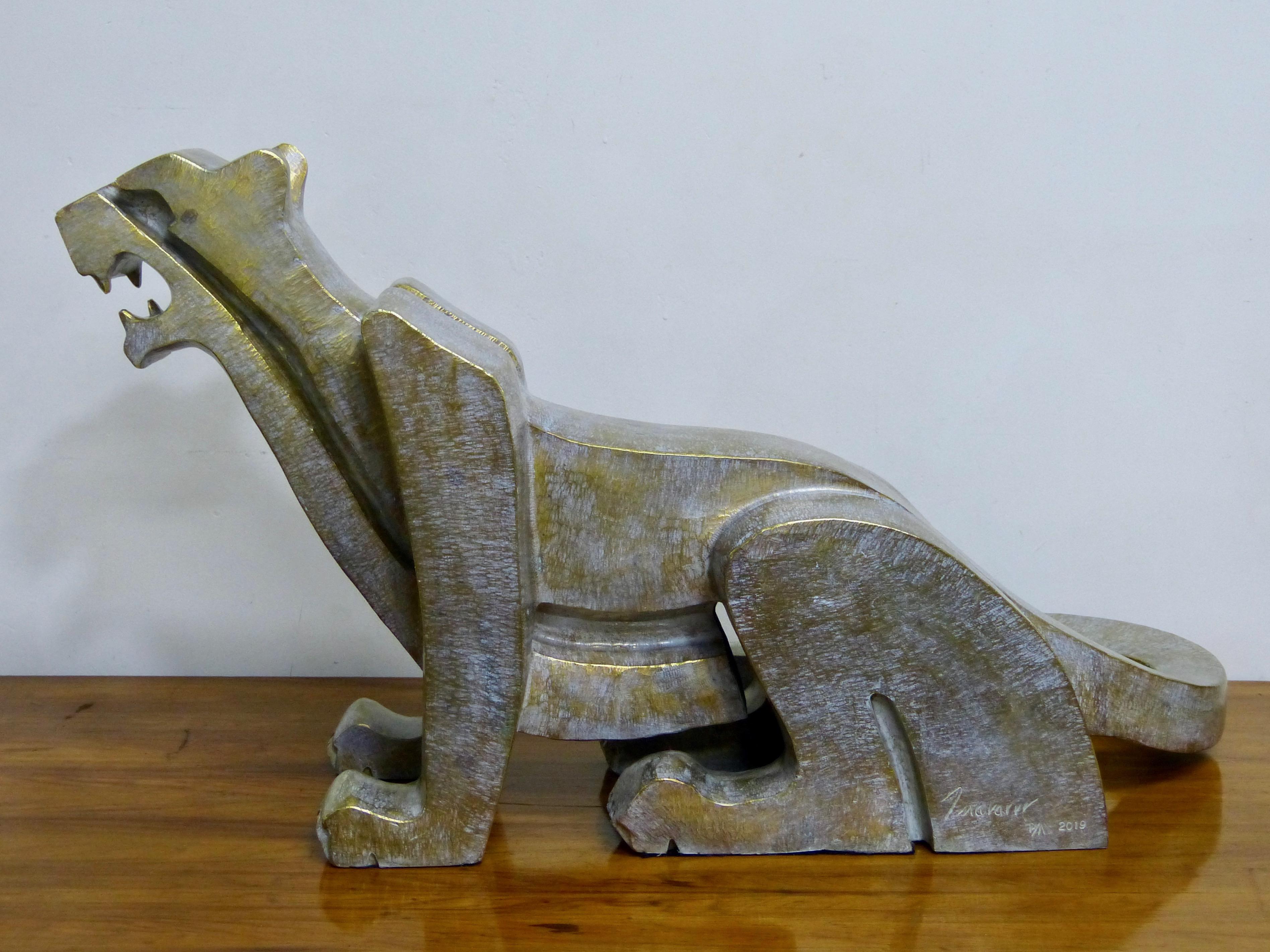 Jaguar Bronze Sculpture by Raul Navarro 2019 For Sale 2