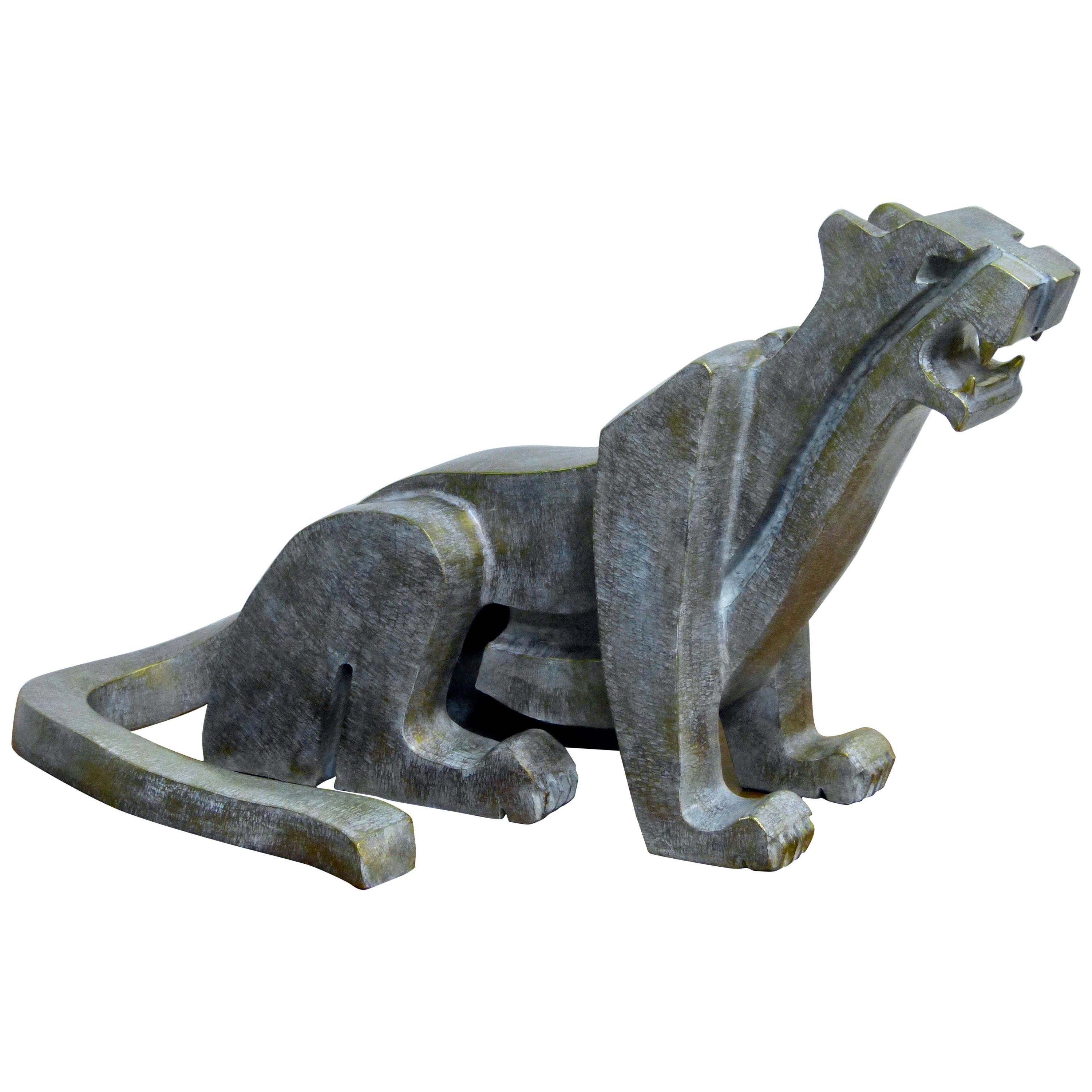Jaguar Bronze Sculpture by Raul Navarro 2019 For Sale