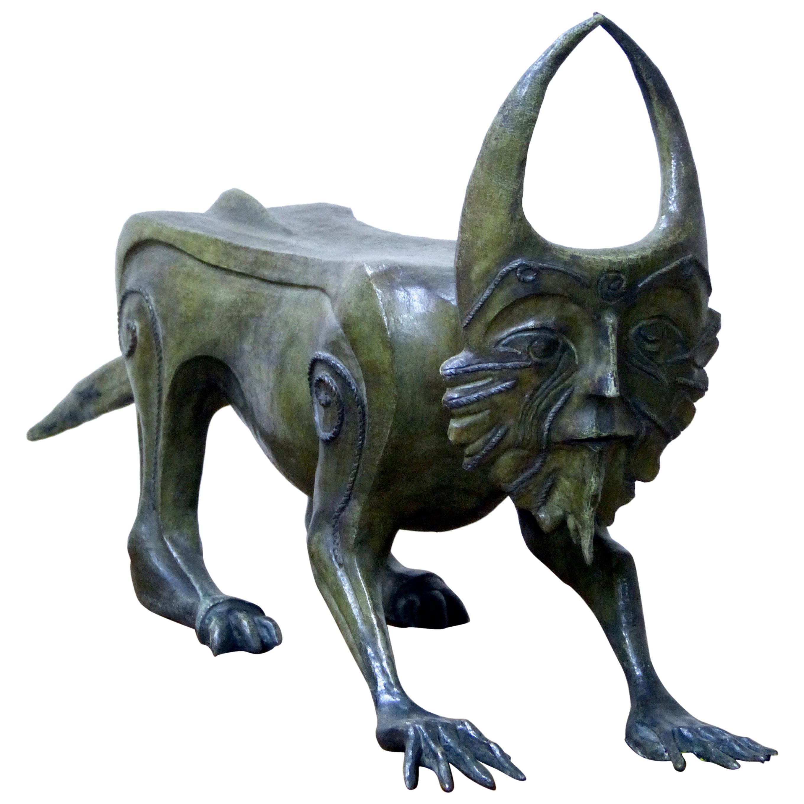 Jaguar de la Noche "Night Jaguar" Bronze Sculpture by Leonora Carrington, 2010 For Sale